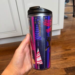 Starbucks Holiday Tumbler with Purple and Red Accents